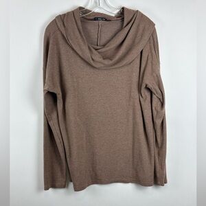 Women's Oversized Loose Fit Cowl Neck Long Sleeve Shirt